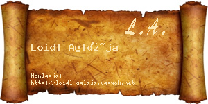 Loidl Aglája névjegykártya